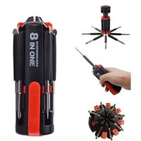 Tournevis multifonctionnel 8 en 1 pour la maison et l'industrie, portable, avec lampe torche LED, ensemble de tournevis
