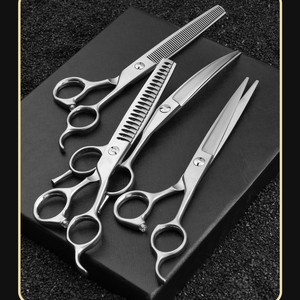 Professional 7.5inch <b>Micro</b> Serrated Dog Grooming Scissors Japan 440C Chunker Scissors Texturized Pet Scissors Shears - Product Image 2