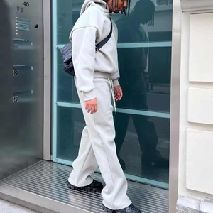 YITE Streetwear Men Sweatsuits Blank Boxy Cropped Hoodies and Sweat Pants Set Custom 500 Gsm Running Joggers Unisex <strong>Tracksuit</strong>