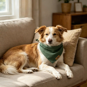 Bandana per Cani Personalizzata con Logo, in Cotone a Quadri, Regolabile, Viola e Marrone, Pronta per la Spedizione, Basso MOQ, Traspirante e Leggera - Product Image 5