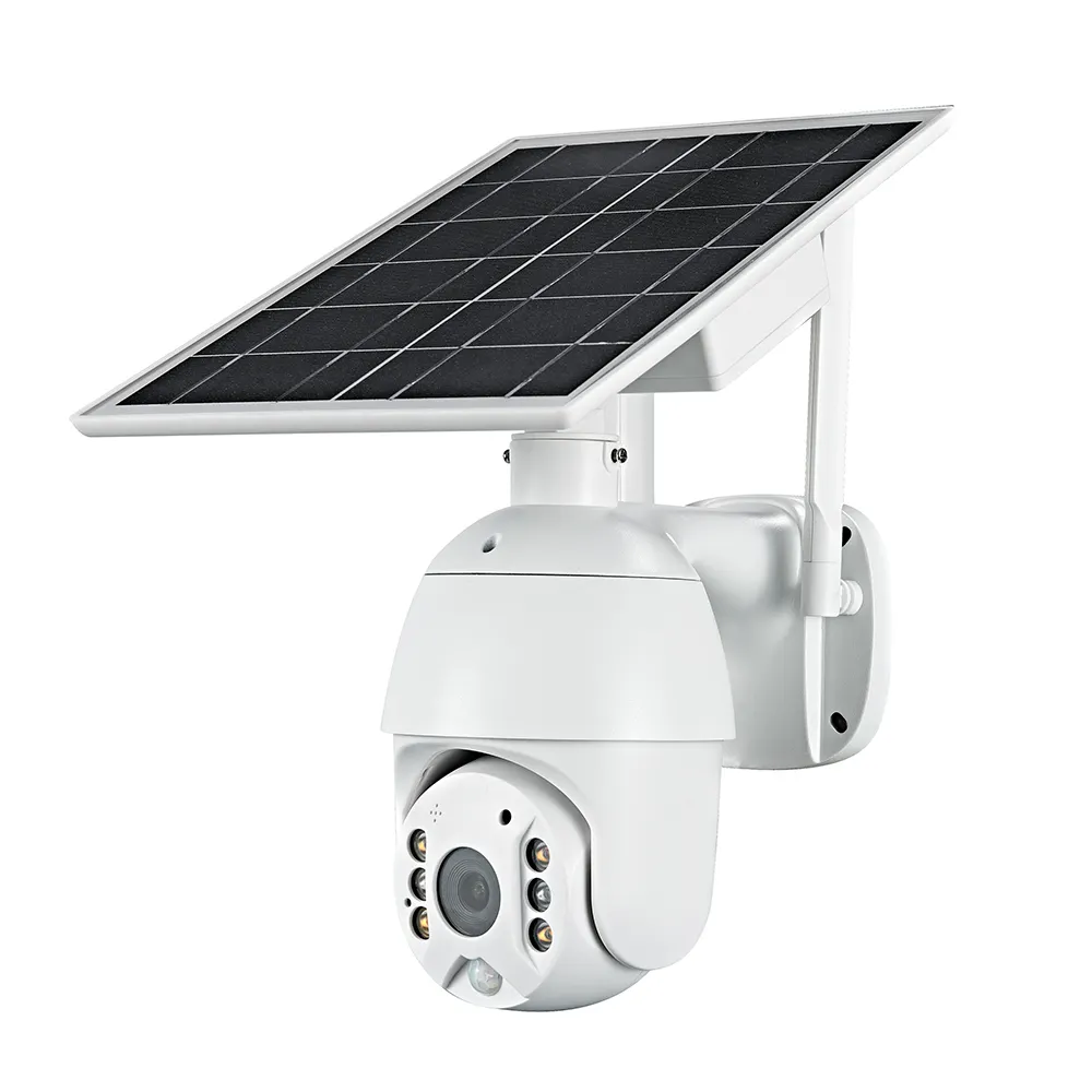 JideTech High quality CCTV Camera Surveillance 4G wifi wireless Outdoor Solar Powered PTZ security Camera with solar panel