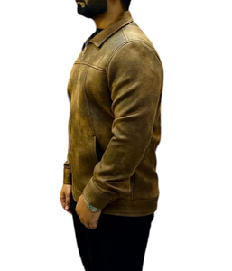 Blouson en cuir chauffant et coupe-vent respirant taille XL, style vintage, col montant, personnalisable avec logo, pour l'hiver – Vente en gros, fabrication indienne professionnelle - Product Image 2