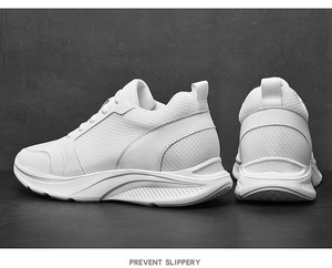 Chaussures de course sur route pour hommes, baskets athlétiques basses à plateforme rehaussante, en maille respirante et souple, à lacets, pour le printemps - Product Image 2