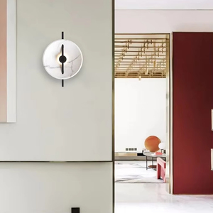 2025 New Arrival phong cách Bắc Âu hiện đại LED Tường Đèn phong cách Marbling Mô hình đầu giường cho khách sạn phòng khách phòng ngủ trang trí - Product Image 1