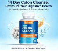 Capsules de nettoyage du côlon OEM ODM 14 jours, 28 unités |   Complément alimentaire pour la santé digestive, pour le bien-être intestinal quotidien