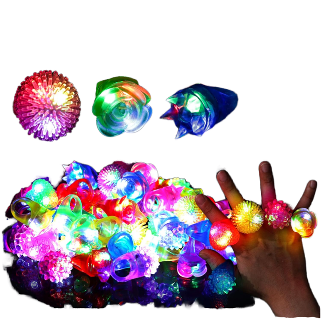 LED Light Rings-Glow in Dark Flashing Plastic Material for Kids Birthday Parties Classroom Prizes Goodie Bags