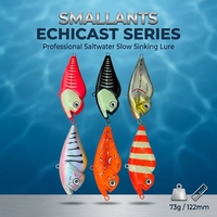 Leurre dur de surface Smallants ECHICAST pour maquereau, thon et GT en eau salée - 73g 122mm, fil d'acier renforcé monobloc, 4X Strong, hameçon triple 2/0