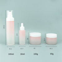 Pot en verre de couleur rose dégradé 30g 50g 60g 100g, bouteille en verre rose 30ml 50ml 100ml