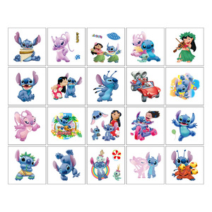Nouvel autocollant de tatouage de transfert de personnage de dessin animé 5x5cm pour filles mignonnes, autocollant imperméable pour décoration de fête d'anniversaire - Product Image 5