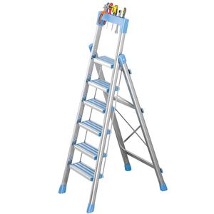 Échelle télescopique pliante simple face en alliage d'aluminium pour usage domestique, épaissie, capacité de charge 150 kg - Product Image 5