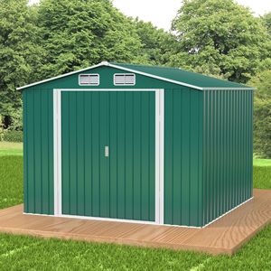 Garden Steel Shed 8x6ft Galvanized Metal Storage Unit With Vents Outdoor <b>Tool</b> <b>House</b> - Product Image 1