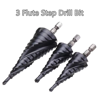 M35 M42 HSS Cobalt TiAlN Coated Step Foret 3 cannelures 1/4 "Hex Shank Hole Cutter pour acier inoxydable Drlling