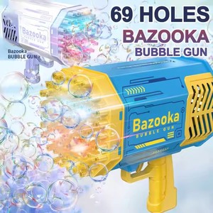 Soplador de burbujas de cohete recargable eléctrico al por mayor para niños, máquina automática de burbujas de jabón de 69 agujeros, juguete de burbujas de bazooka - Product Image 5