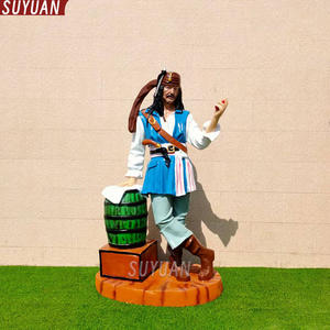 Personalizada <span class=keywords><strong>de</strong></span> tamaño real <span class=keywords><strong>de</strong></span> fibra <span class=keywords><strong>de</strong></span> vidrio pirata <span class=keywords><strong>Caribe</strong></span> estatuilla TV película personajes pintados a mano escultura realista decoración al aire libre - Product Image 1