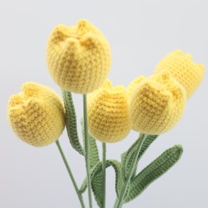 Flores <span class=keywords><strong>de</strong></span> tulipán <span class=keywords><strong>de</strong></span> ganchillo Rosa hechas a mano al por mayor, plantas decorativas artificiales <span class=keywords><strong>para</strong></span> regalo del Día <span class=keywords><strong>de</strong></span> <span class=keywords><strong>la</strong></span> <span class=keywords><strong>madre</strong></span> y del maestro - Product Image 5