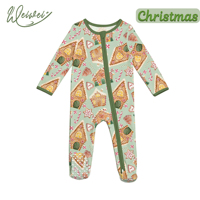 Pyjamas WEIWEI pour enfants, vêtements en bambou pour bébés, combinaison pour bébés, combinaison à fermeture éclair pour bébés, combinaison en bambou personnalisée pour bébés