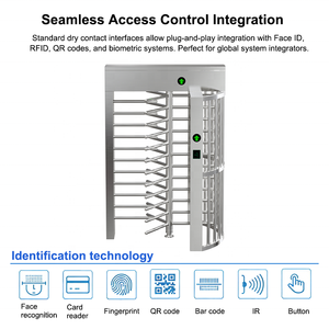 Tourniquet de sécurité anti-poursuite à double voie pour contrôle d'accès par carte RFID, portique rotatif pleine hauteur pour contrôle des piétons - Product Image 4