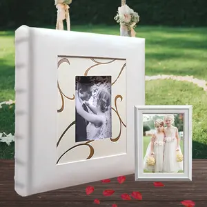 Wedding Album White Wedding Photo Album 4x6 Holds 200 Photos Leather Cover Wedding Anniversary Foto Album 10x15cm