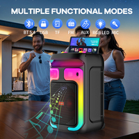 Altavoz Portátil con Bluetooth de 12 Pulgadas, Modelo Personalizado, 80W, para Fiestas al Aire Libre, Karaoke, con Ruedas y Asa, Micrófono Inalámbrico
