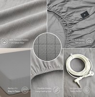 Drap-housse de mise à la terre en fibre d'argent conductrice, taille Queen, anti-statique, en coton biologique, pour ensemble de literie et décoration de chambre