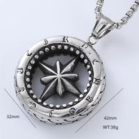 Colliers en acier inoxydable pour hommes en gros, accessoires hip-hop tête de mort, colliers longs personnalisés de marque