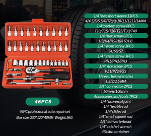 Garanzia di qualità 46 pz 1/4 "chiave a cricchetto esagonale punte a cricchetto Set <span class=keywords><strong>Kit</strong></span> di strumenti di riparazione - Product Image 6
