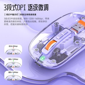 M136 Transparent <b>Wireless</b> <b>Mouse</b> 2.4G Rechargeable Magnetic Lid Office <b>Laptop</b> Use - Product Image 3