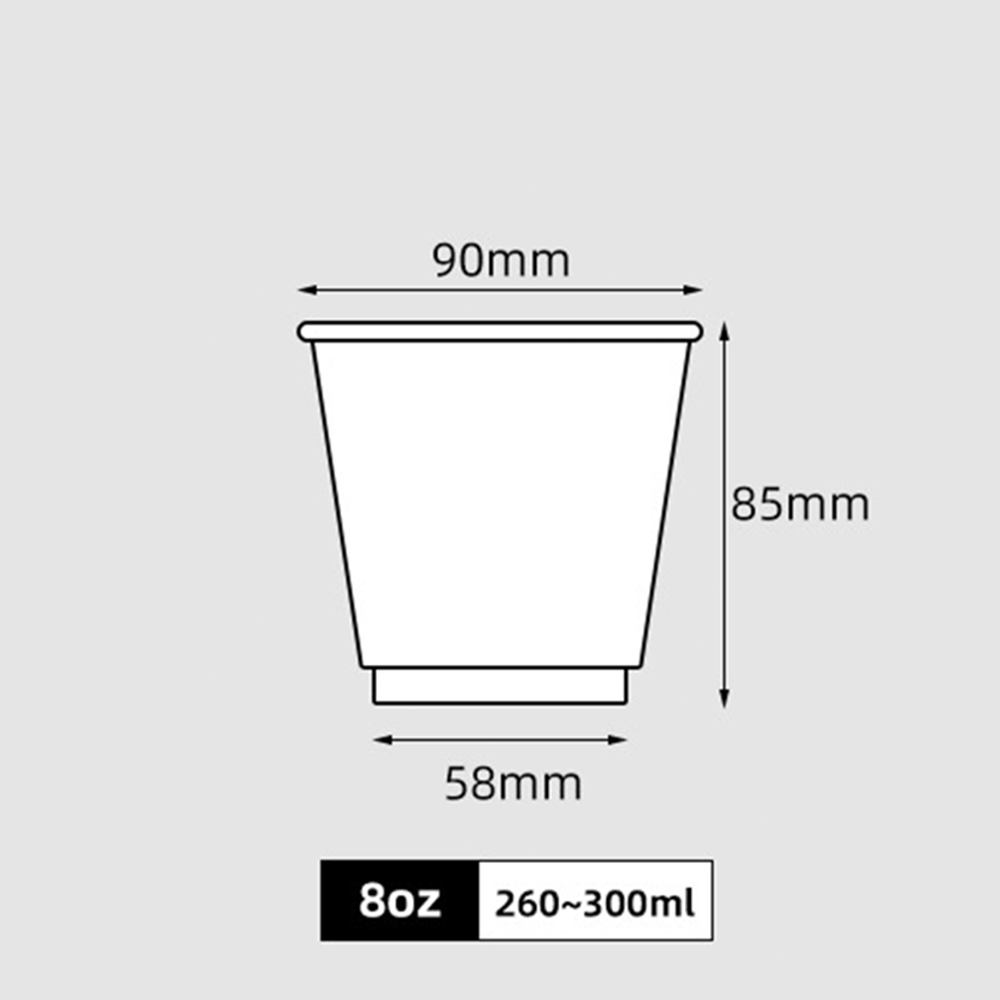 BLANC : Gobelet en papier simple paroi 8oz