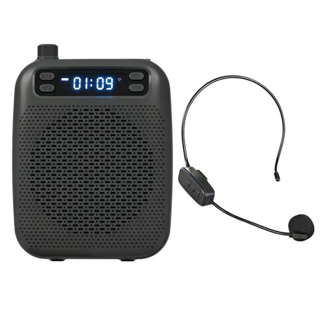 Portable 10W Wireless Headset Microphone Voice Amplifier LED Display Recording Loop Playback Factory Price for Teachers Training