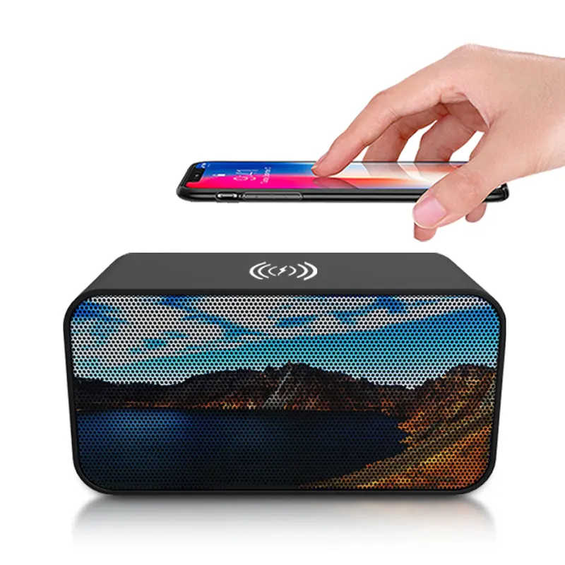 Mini Bluetooth Speaker Wireless Charger 2 In 1 Portable Desktop Smartphone Wireless Charger With Bluetooth Speaker Mini Wireless