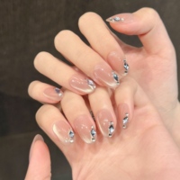 Diseño # 2868 # 2870 Uñas Acrílicas de Gel con Forma Ovalada de Alta Calidad, Hechas a Mano, con Efecto Ojo de Gato, 10 Piezas, Uñas Artificiales