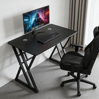 Table de jeu noire en gros d'usine, design moderne, bureau de jeu ergonomique, bureau d'ordinateur simple, bureau PC