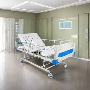 Adjustable Hospital Bed 3 Crank Manual Hospital Bed Portable Manual Medical Bed For Sale