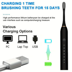 Cepillo de Dientes Eléctrico Portátil Recargable por USB, Ultrasónico, el Mejor para el Cuidado Bucal en Casa, Personalizado, Automático e Impermeable - Product Image 4