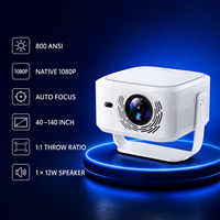 Projecteur LCD intelligent HY450MAX-AD 1080P 800 ANSI avec reconnaissance d'écran, mise au point automatique, correction automatique de la distorsion trapézoïdale, Wi-Fi double bande et télécommande vocale