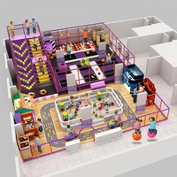 Equipo de juegos interior directo de fábrica: Trampolín temático moderno, foso de espuma, torre Chevron, juego de rol de oficina de correos y estación de bomberos