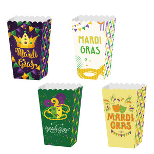 Caja de Papel para Palomitas de Maíz, Decoración para Fiesta de Mardi Gras, Plegable, para Pollo Frito, Papas Fritas, Caja de Almacenamiento para Alimentos - Product Image 1
