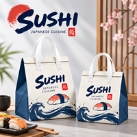 Sac isotherme imperméable non tissé pour sushis avec doublure en aluminium, sac isotherme pour la livraison de repas à emporter