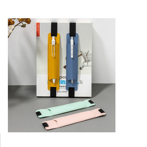 Porte-crayon en cuir PU cahier de livre élastique élastique boucle pince à stylo Portable porte-stylo pour ordinateur portable - Product Image 5