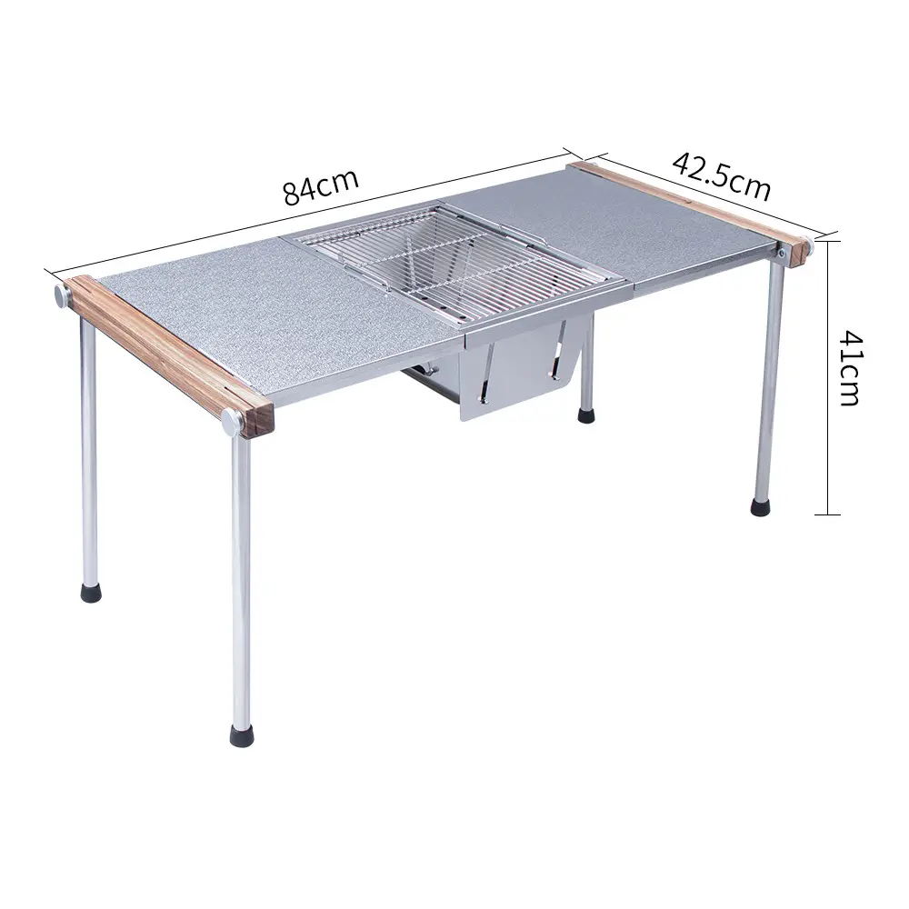 QCOEM มีโต๊ะพับได้สำหรับตั้งแคมป์กลางแจ้ง,โต๊ะพับได้พกพาสะดวกน้ำหนักเบาทรงสี่เหลี่ยมขนาดเล็ก