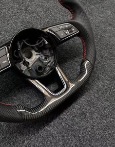Volante de Fibra de Carbono con Base Plana para <span class=keywords><strong>Audi</strong></span> con Levas de Cambio, Volante de Fibra de Carbono y Alcántara para <span class=keywords><strong>Audi</strong></span> RS - Product Image 4