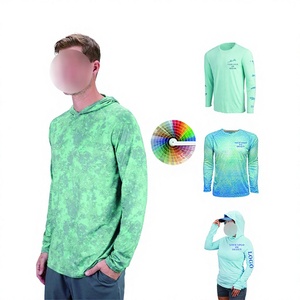 เสื้อโปโลแขนยาวแบบสวมใส่สบายสำหรับตกปลา แห้งเร็ว ระบายอากาศได้ดี พิมพ์ลายแบบซับลิเมชั่น โพลีเอสเตอร์ 100% ป้องกันรังสียูวี UPF 50+ สำหรับทุกเพศ - Product Image 3