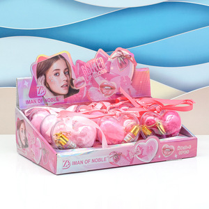 Ensemble de gloss à lèvres en forme de cœur, maquillage de la Saint-Valentin, rouge à lèvres vide de haute qualité, porte-clés rose amour avec prix d'usine - Product Image 2