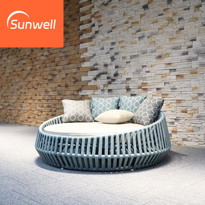 Nội thất sân vườn nhôm đôi Sun <span class=keywords><strong>Lounger</strong></span> ngoài trời đệm ngày giường <span class=keywords><strong>Patio</strong></span> dây ngoài trời đi văng cho bên hồ bơi - Product Image 1