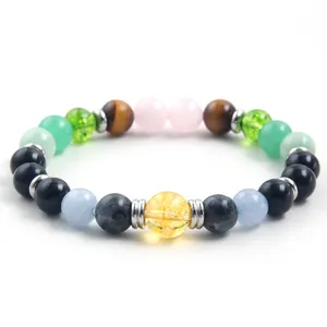 8MM Women Natural Stone Beads Yoga Healing Turquoise crystal Jewelry Bracelets Carnelian Tiger Eyes Bangles