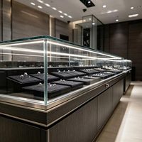 Vitrine murale de luxe pour bijoux avec éclairage LED pour les bijouteries - Couleurs personnalisables