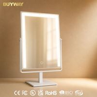 Miroir de maquillage Hollywood avec éclairage, 43 LED SMD, 3 couleurs, gradation progressive, tactile, rotatif à 360°, pour table