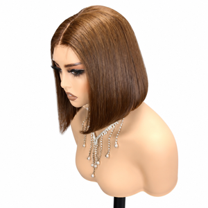 Letsfly Promotion 44$ Perruques Bob 100% Cheveux Humains Naturels Sans Colle, Dentelle Transparente 2x6 SDD, Grade 12A, 10 Pouces, Densité 350%, Donneur Unique, 200g - Product Image 4