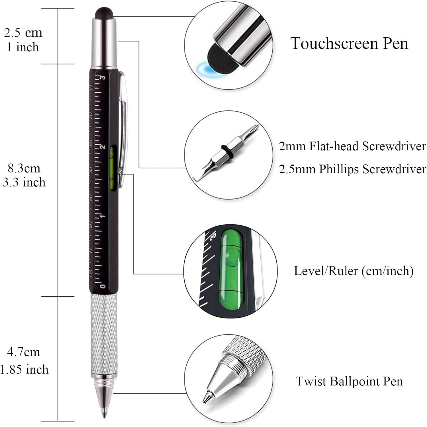 Buy RAK Ulti-Tool 2Pc Pen Set - LED Light, Touchscreen Stylus, Ruler, Level, Bottle Opener