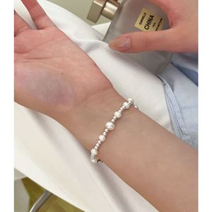 Pulsera de media espiral Yinruitai S925 de plata de ley con perlas para mujer, joyería de uso diario, estilo INS. - Product Image 2